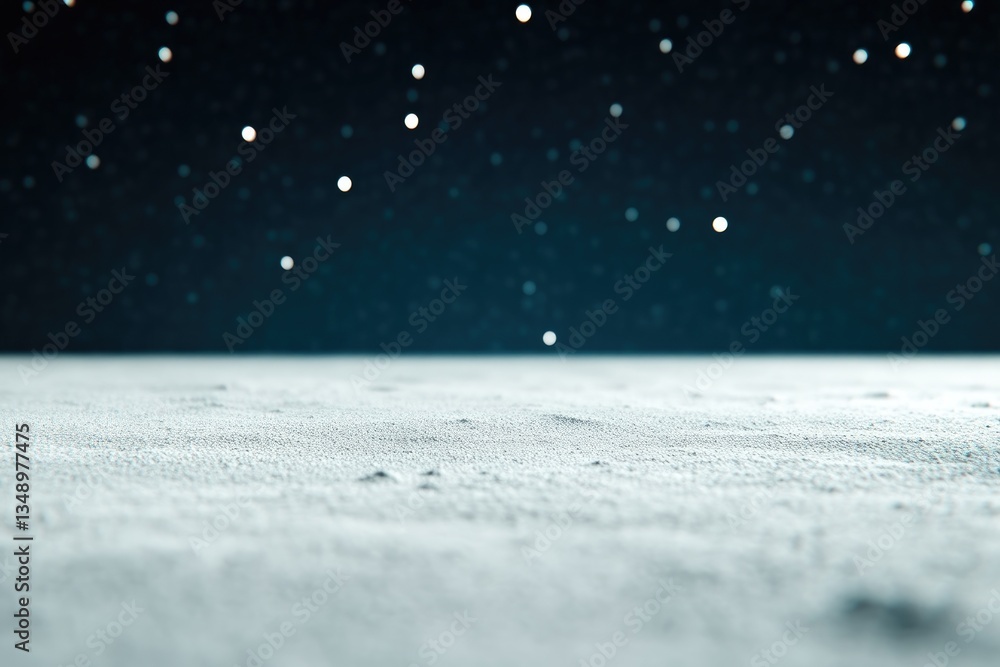 Fototapeta premium Vast, snowy plain under a star-studded night sky