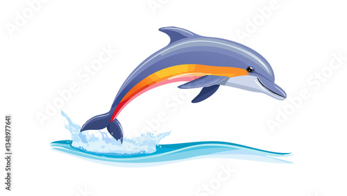 Playful Dolphin Icon isolated on a transparent background