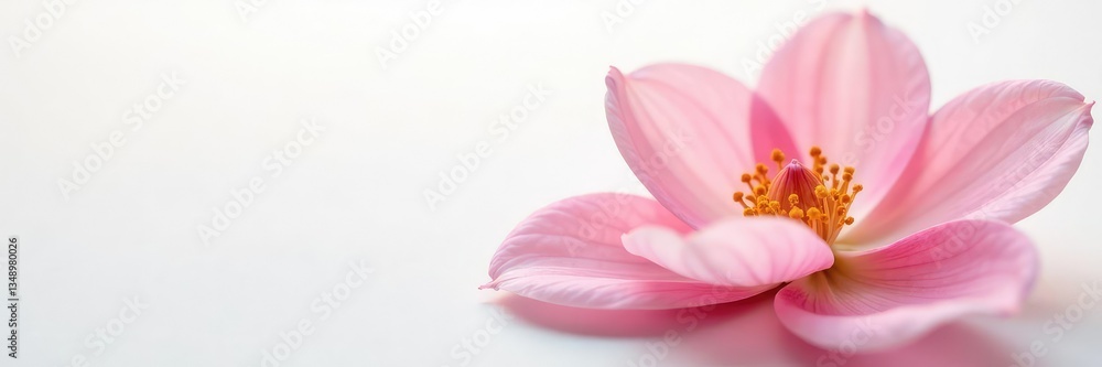 Delicate flower petals unfolding on white background, elegance, white Delicate flower petals unfolding on white background, elegance, white