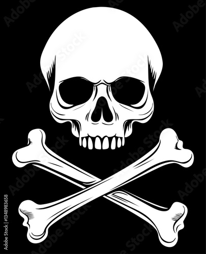 Obraz na płótnie Jolly roger skull and crossbones pirate sign. Generative AI w salonie