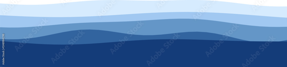 Obraz premium Abstract blue wave layers in gradient design.