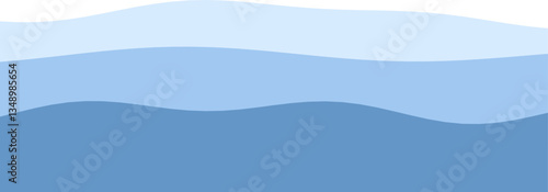 Minimalist blue waves abstract design with layered curved lines.
