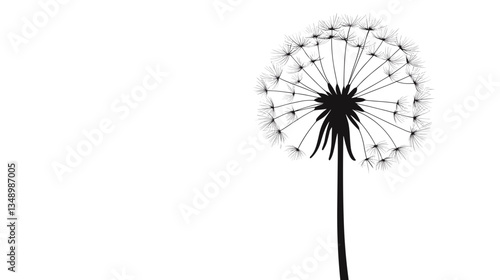 Wallpaper Mural Stylized dandelion flower illustration on white background with copy space Torontodigital.ca