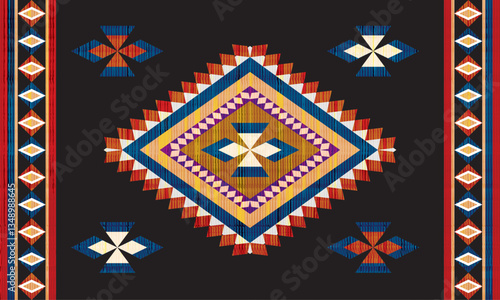 Native American tribal pattern background, Geometric tribal pattern for fabric and wallpaper, Traditional tribal pattern design.