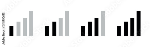 Free Download Network signal icon, Network signal bar icon. Status bar icon. Vector Illustration - GFXLoad