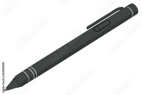 32 Sleek black digital stylus, minimalist design, high-tech drawing tool, matte finish, precision tip, digital art accessory, futuristic pen, ergonomic shape, professional graphics tablet pen, seamles