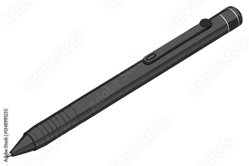 32 Sleek black digital stylus, minimalist design, high-tech drawing tool, matte finish, precision tip, digital art accessory, futuristic pen, ergonomic shape, professional graphics tablet pen, seamles