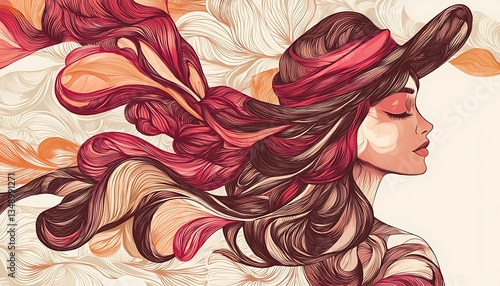 Creative minimalist hand-drawn abstract art background, modern aesthetic illustrations in a Bohemian for diverse artistic applications.