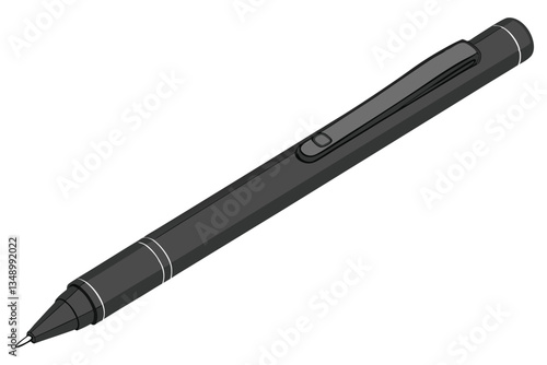 32 Sleek black digital stylus, minimalist design, high-tech drawing tool, matte finish, precision tip, digital art accessory, futuristic pen, ergonomic shape, professional graphics tablet pen, seamles