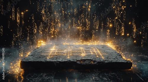 Mystical Stone Table Cinematic fantasy illustration