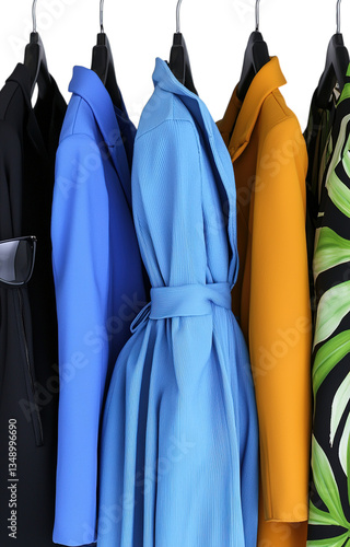 fashion dress on hangers