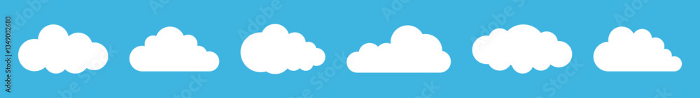 Cloud. Abstract white cloudy set isolated on blue background. Vector Cloud. Abstract white cloudy set isolated on blue background. Vector