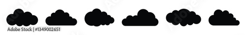 Cloud. Abstract black cloudy set isolated on transparent background. Vector EPS 10