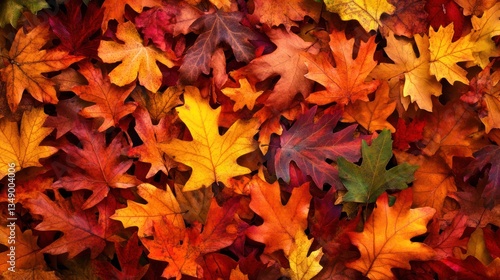 Autumn leaves ground cover background texture