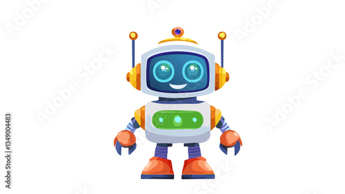 Cute Robot Character isolated on a transparent background