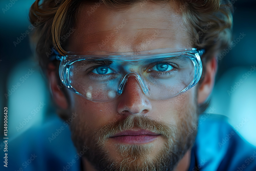 Man Wearing Safety Glasses Portrait Man Wearing Safety Glasses Portrait
