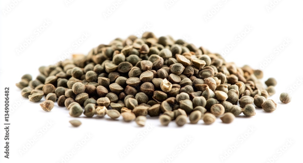 Pile of seeds on white background Pile of seeds on white background