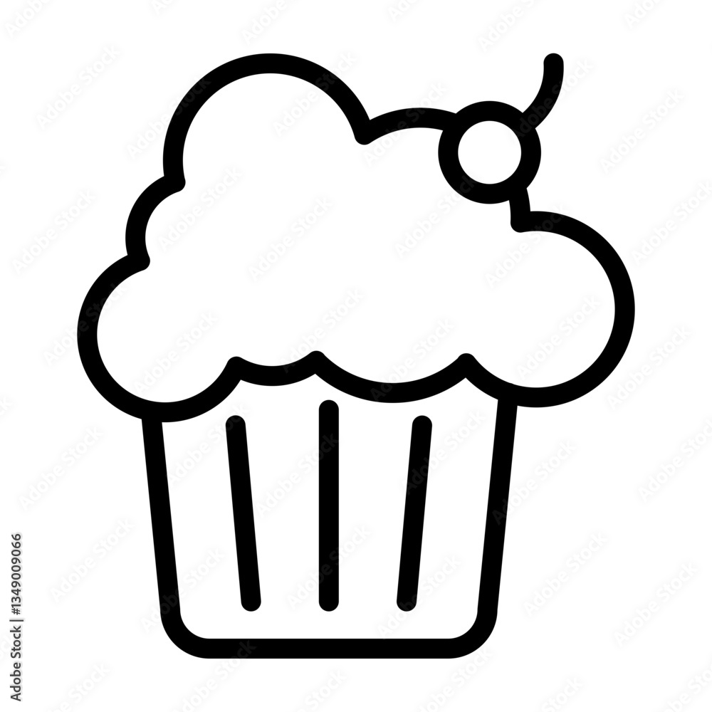 Muffin Vector Line Icon Design Muffin Vector Line Icon Design