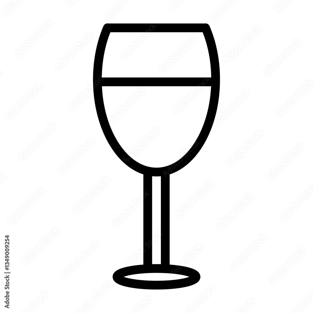 Wine Glass Vector Line Icon Design Wine Glass Vector Line Icon Design