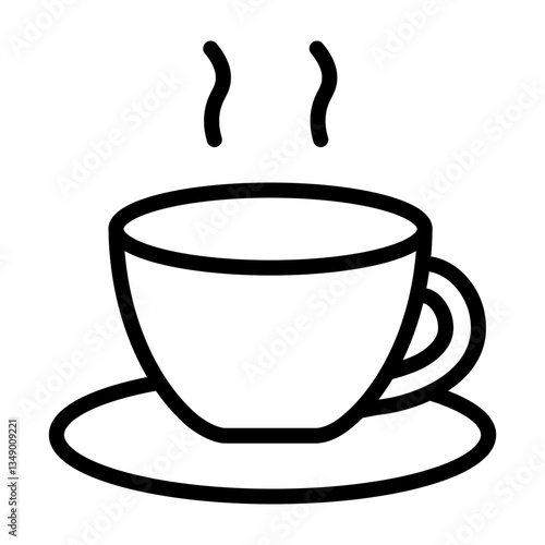 Tea Cup Vector Line Icon Design