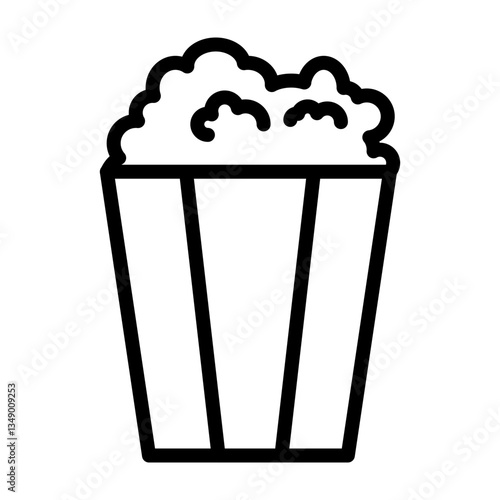 Popcorn Vector Line Icon Design