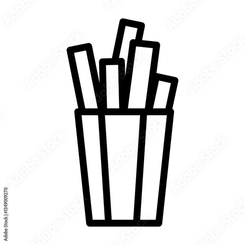 French Fries Vector Line Icon Design