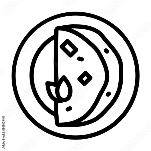 Omelet Vector Line Icon Design