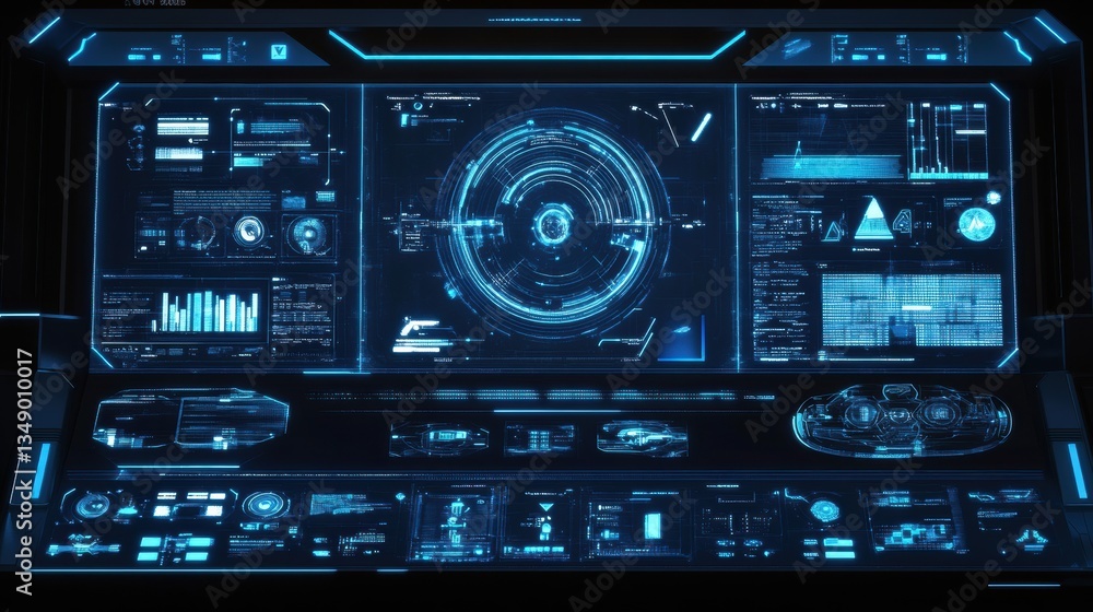 AI-Powered Holographic Interface Scanning Futuristic AI-Powered Holographic Interface Scanning Futuristic