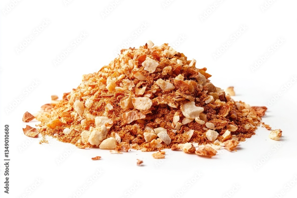 Pile of crumbled nuts on white background Pile of crumbled nuts on white background