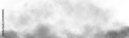 A soft, airy fog spreads across the scene, creating a subtle, ethereal atmosphere. Light gray mist with delicate diffusion blends seamlessly into the background, evoking a sense of calm and mystery.