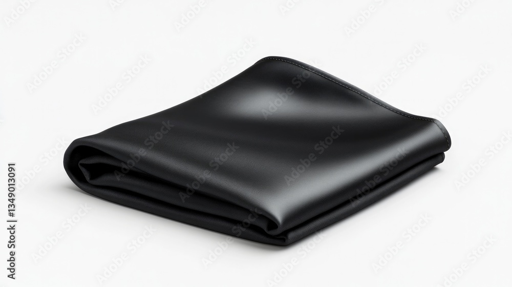 Soft, folded black fabric showcases smooth texture and elegant d Soft, folded black fabric showcases smooth texture and elegant d