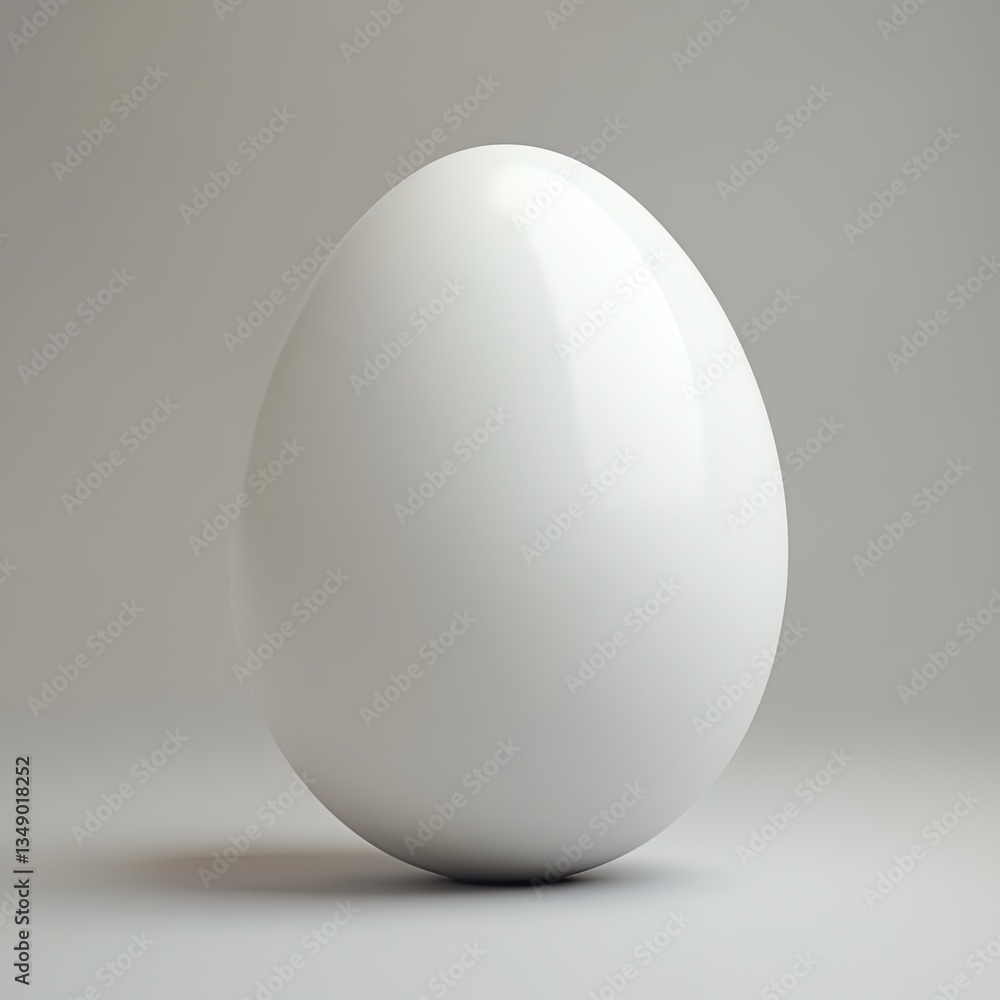 Single white egg, studio shot, blank space, soft light Single white egg, studio shot, blank space, soft light