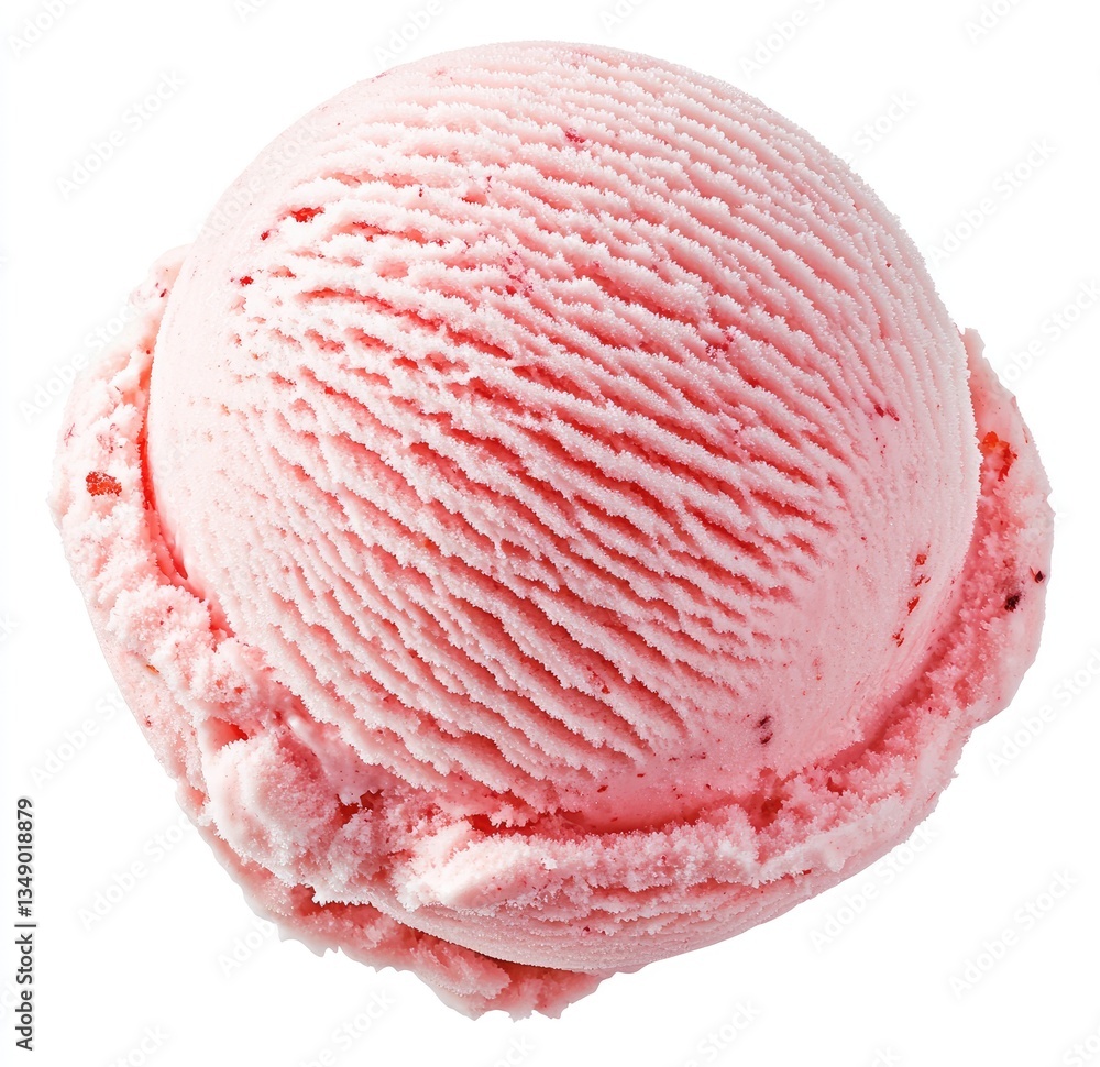 Isolated strawberry ice cream scoop, studio shot Isolated strawberry ice cream scoop, studio shot