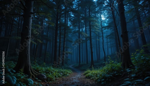In the woodland at night