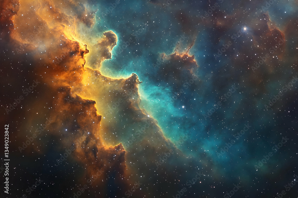 Fototapeta premium Vibrant Colorful Nebula In Deep Space