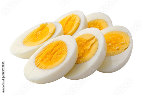 Vászonkép Sliced boiled eggs isolated on transparent background