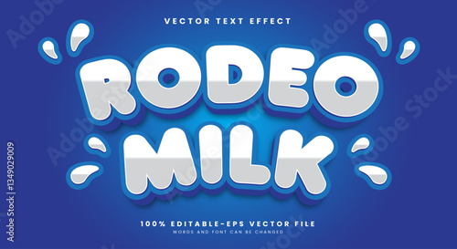 Rodeo Milk Editable Text effect Template Suitable for fresh drink
