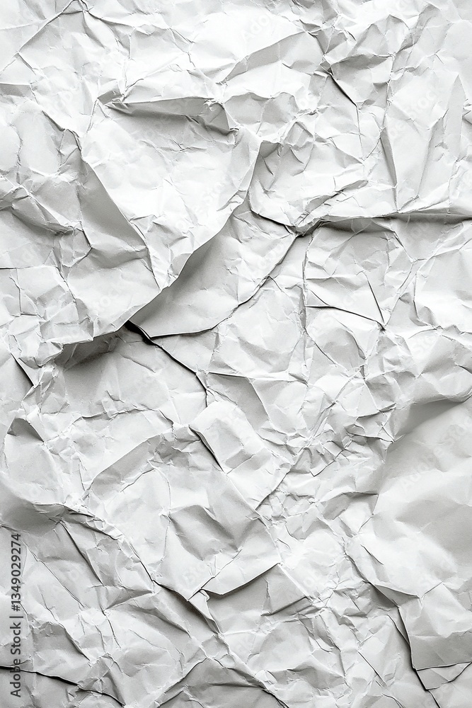 Fototapeta premium Abstract texture of crumpled white paper. The texture is rough and uneven, creating a dramatic visual.