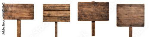 Wallpaper Mural Collection of weathered rustic wooden signs or panels mounted on posts providing a blank space for text or display content Torontodigital.ca