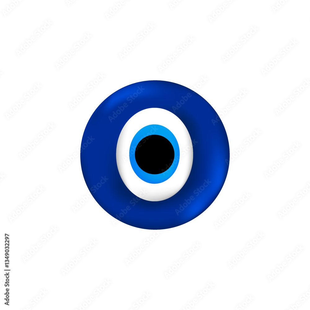 A blue evil eye amulet featuring concentric circles. believed to offer protection and good luck. A blue evil eye amulet featuring concentric circles. believed to offer protection and good luck.