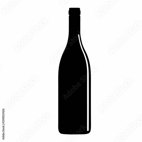 A vector illustration of a wine bottle isolated on a white background