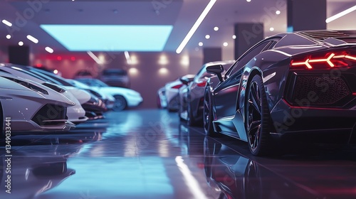 Wallpaper Mural Luxury Showroom: Sleek Supercars in a Modern Garage Torontodigital.ca