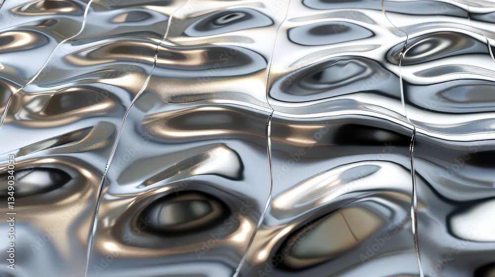 3D metallic waves with reflective effects. 3D metallic waves with reflective effects.