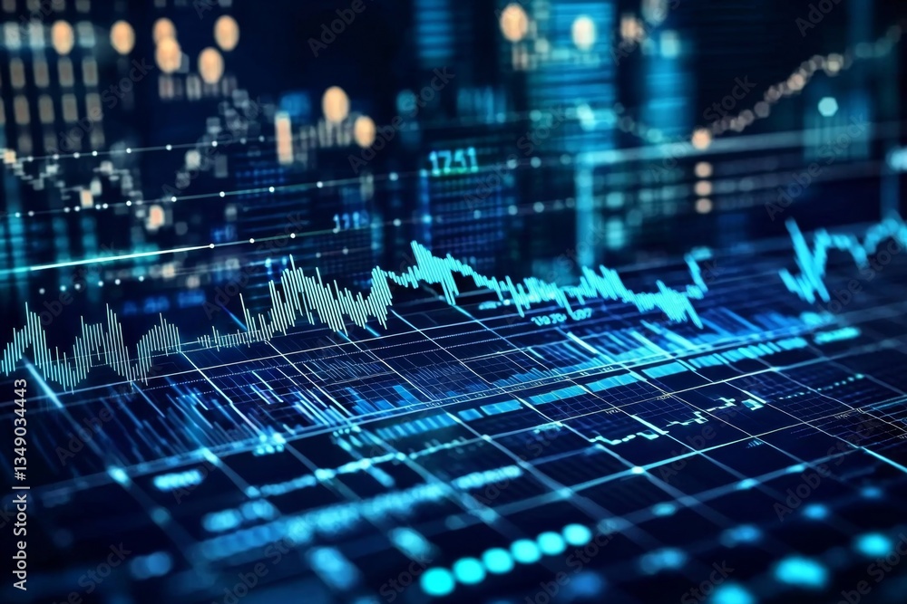 Obraz premium Visual analysis showcasing financial data through charts and graphs.