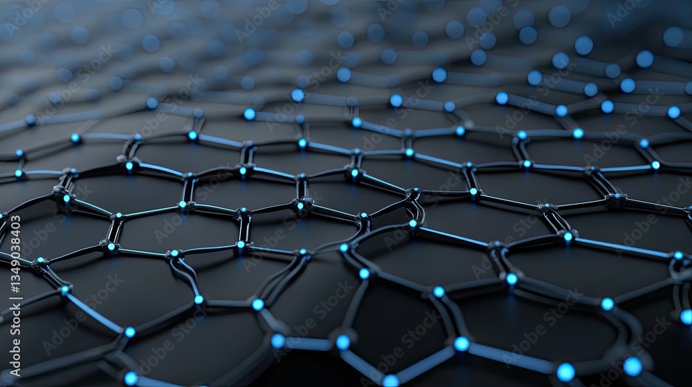 Fototapeta premium A visualization of a complex network structure with glowing nodes