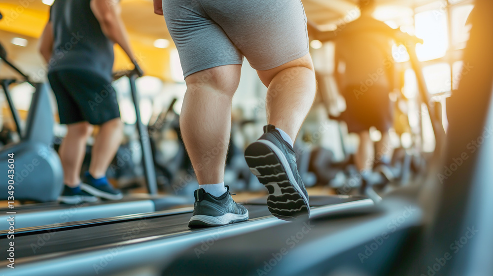 Group of individuals engaging in exercise on treadmills in a gym Group of individuals engaging in exercise on treadmills in a gym