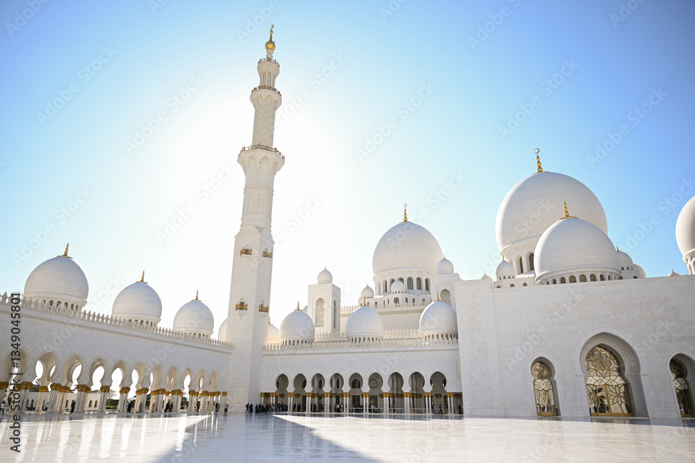 Fototapeta premium Arabia, Mosque, Grand Mosque, Agra, architecture, Taj, Masjid, Mahal, Dome, Mausoleum, Tomb, Marble, Building, Monument, Religion, Asia, Travel, Landmark, Minaret, Palace, White, Delhi, Sky, Culture, 