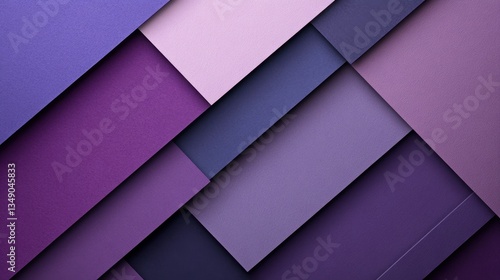Deep violet and soft lavender geometric layers, overlapping in a striped diagonal pattern for an elegant brochure background.