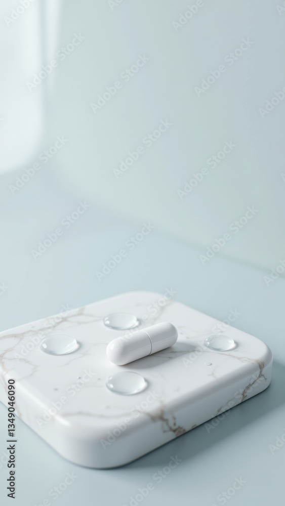 Magnesium Glycinate medication on a marble surface. Magnesium Glycinate medication on a marble surface.