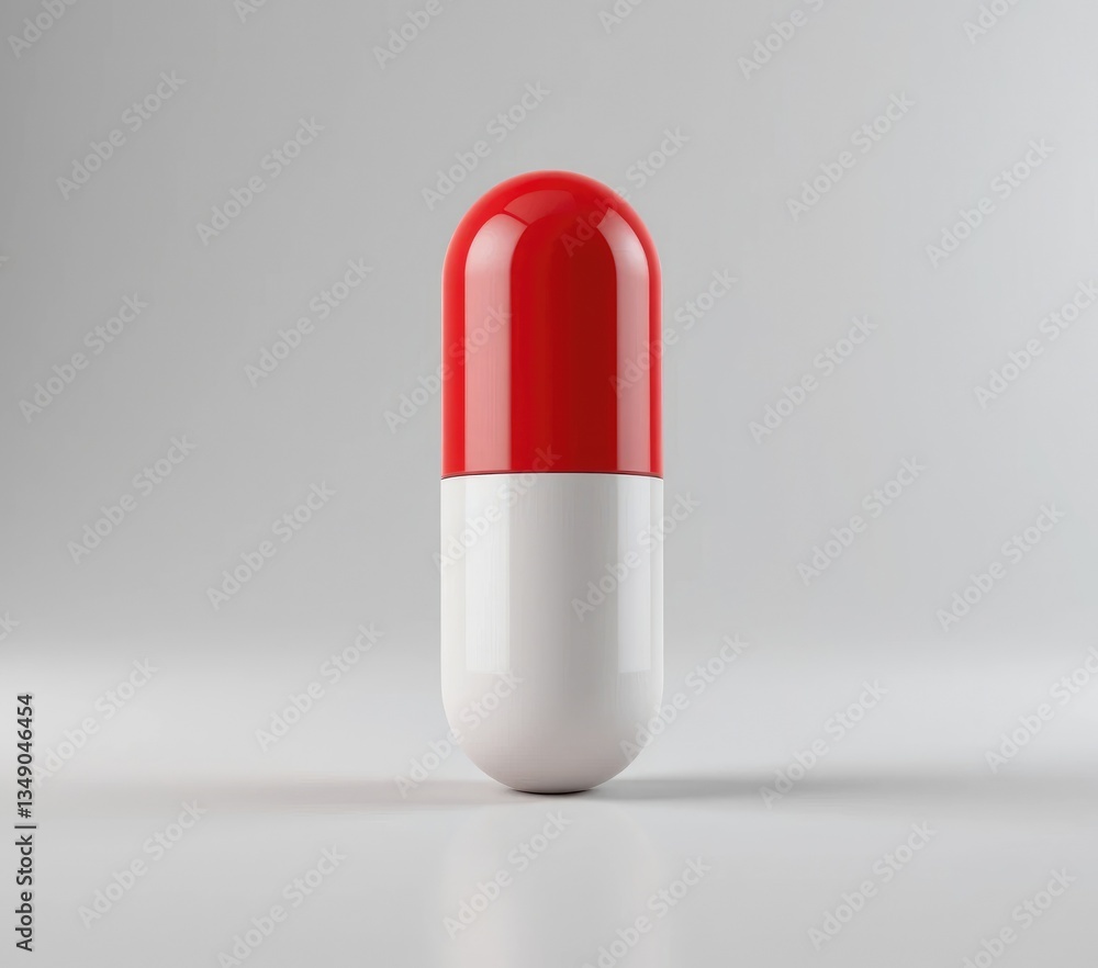 Red and White Capsule Pill Isolated on White Background Medicine Red and White Capsule Pill Isolated on White Background Medicine